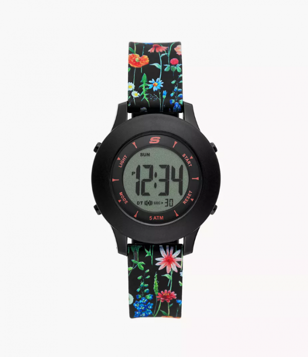 Jam digital dengan tali silikon berpola